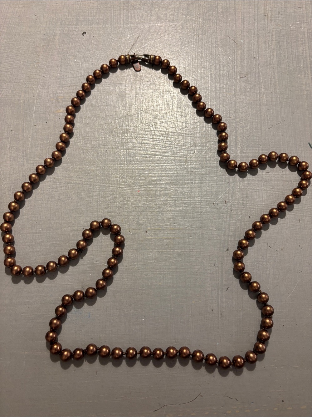 Kissaka Copper Tone Beaded Necklace